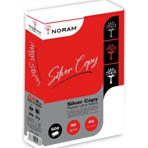 Ramettes de papier blanc A4 80g de marque NORAM pour imprimante et photocopieuse.