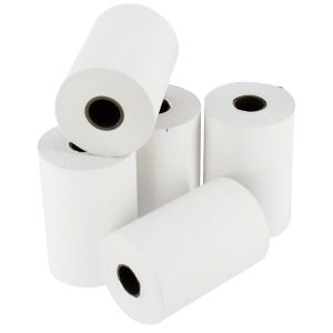 Bobine de papier thermique blanc 80x60 mm pour imprimante de caisse et terminal de paiement