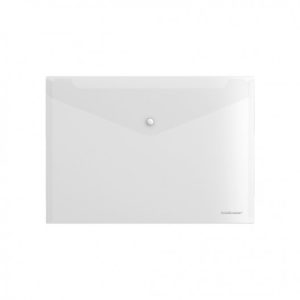 Pochette en plastique transparent A4 avec fermeture à bouton