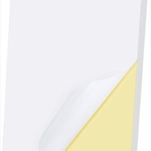 Ramette de 100 feuilles papier autocollant blanc A4 sans refente finition mate.